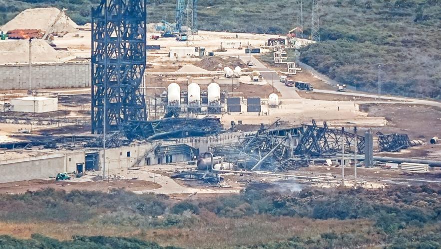 Aerials of damage to Blue Origin’s facilities at Launch Complex 36 on Cape Canaveral Space Force Station, FL May 29, 2026. The