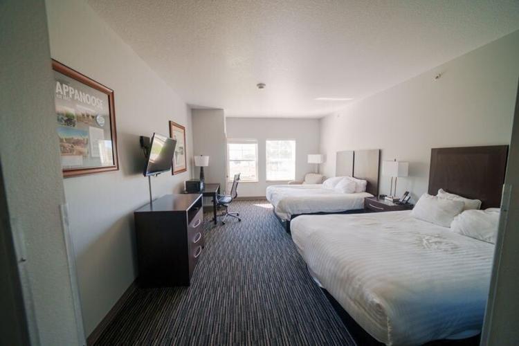 Inside a hotel room at Honey Creek Resort on Rathbun Lake.