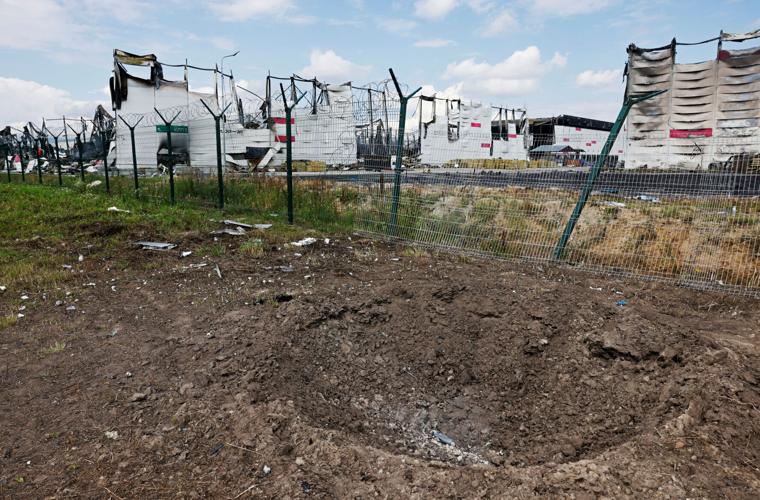 FILE PHOTO: Wildberries warehouse that burned down after a recent Ukrainian drone attack in Elektrostal