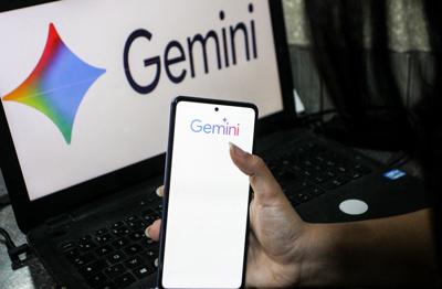An illustration photo showing the logos of Google Gemini displayed on a smartphone and computer screen in Tunis, Tunisia on May 24, 2026.
