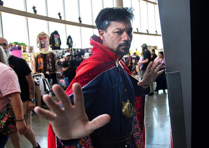 Daniel Yoshino dressed as Marvel superhero Dr. Strange at the Adventist Health Arena in downtown Stockton on Jul. 11, 2026.