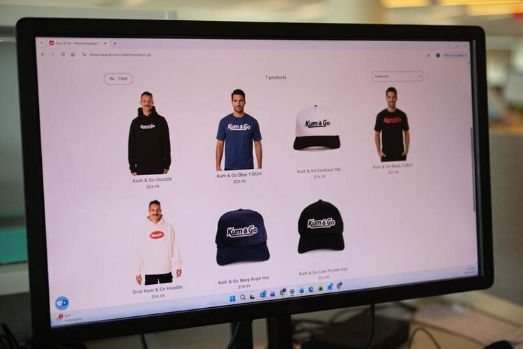 Kum & Go logoed merchandise for sale on Maverik's website.