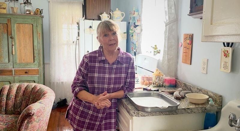 Madison County Supervisor Diane Fitch bakes banana bread in the kitchen of her St. Charles home.