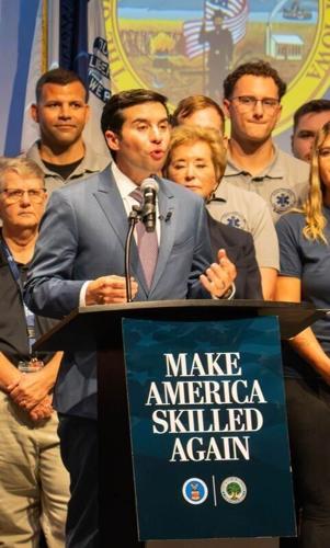 Acting Secretary of Labor Keith Sonderling speaks at Workforce Pell grant approval ceremony in at the college's Fort Dodge campus on Aug. 4.
