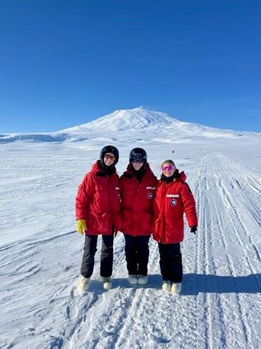Alayna Gibson, Holland Gillis and Sylvia Torkelson met while working in Antarctica and are now riding in RAGBRAI 2026 together.
