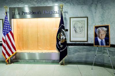 U.S. President Donald Trump visits Walter Reed National Military Medical Center in Bethesda