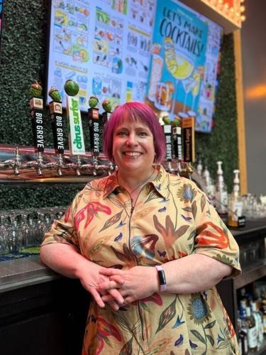 Author Sarah Becan gave a presentation at Big Grove Brewery in Des Moines on Monday, April 20, 2026, to talk about her new book, "Let's Make Cocktails!".