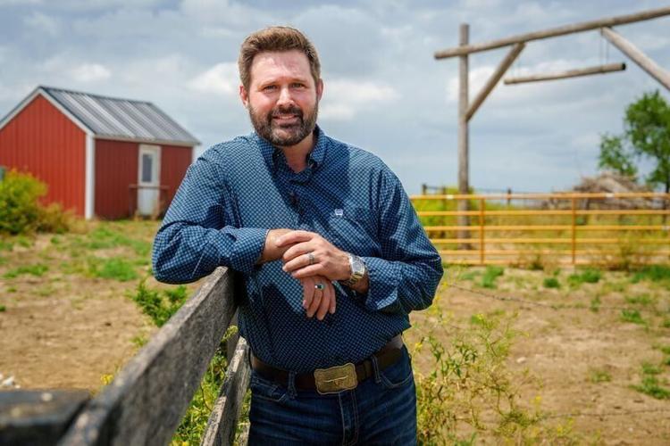 Crawford County Supervisor and Democratic lieutenant governor candidate Dave Muhlbauer stands for a photo at his farm, June 5, 2026, in Manilla, Iowa.