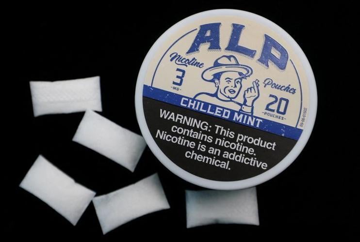 Packages of nicotine pouches in a photo illustration in New York City