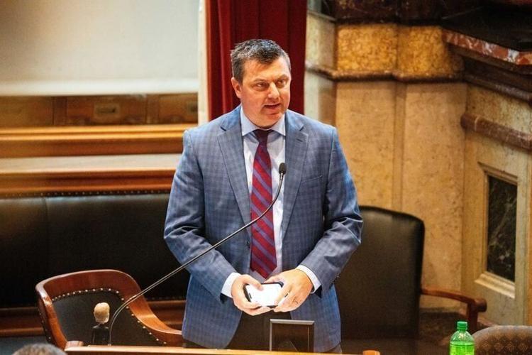 Senate Majority Leader Jack Whitver, R-Grimes, requests the Senate adjourns for the week on May 9, 2025, at the Iowa State Capitol.