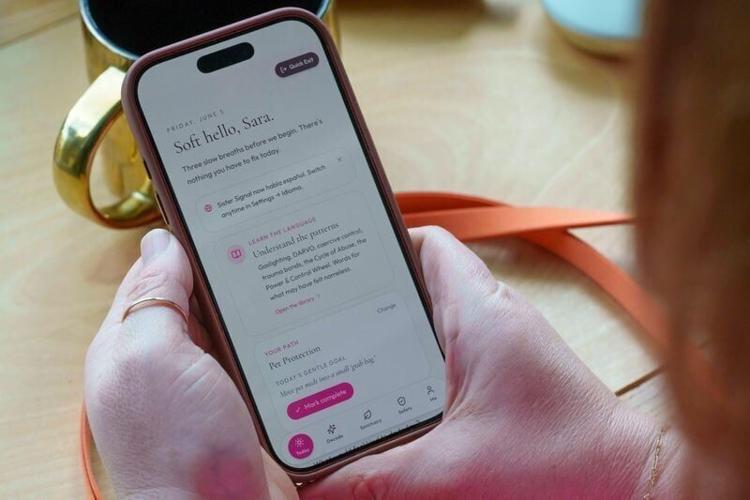 The Sister Signal app offers support and resources for those facing domestic abuse.
