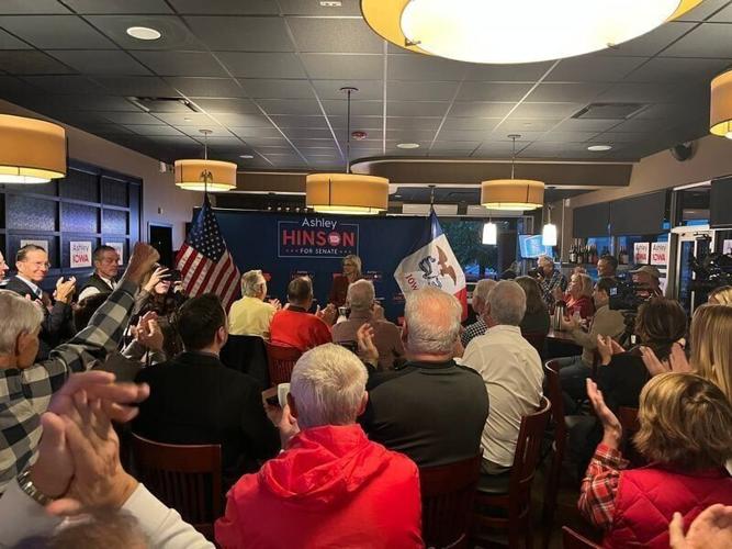 Republican U.S. Senate nominee Ashley Hinson holds a get-out-the-vote rally in Ankeny as part of her "Fighting for Iowa" tour on Thursday, Oct. 15, 2026.
