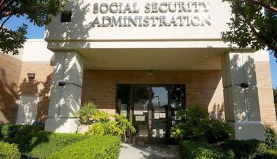 The Social Security Administration office in Thousand Oaks, California, is pictured on April 21, 2025. A flat-rate COLA is being proposed as one way to ease Social Security's funding crisis but opponents say it would leave most beneficiaries in poverty.