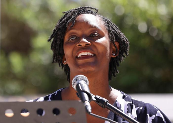 Florida lawmaker Angie Nixon, member of the Democratic Socialists of America, campaigns for the U.S. Senate on March 27, 2026,