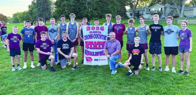 Shenandoah Boys Cross Country with banner