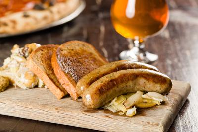 Urban Chestnut - brats and potato salad