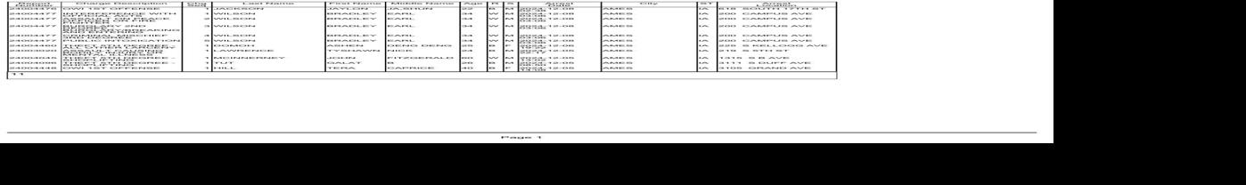 Ames Police Department arrest report