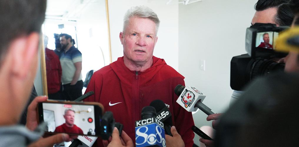 Iowa State women’s basketball head coach Bill Fennelly talks to media during Cyclone Tailgate Tour at Curate on may 18, 2026, in