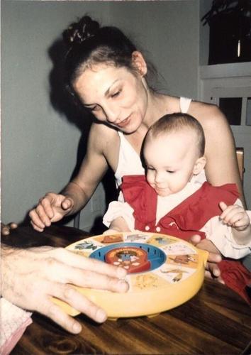 Lindsy Baumgart and her mother, Barbara Lenz, celebrate Baumgart's 1st birthday.