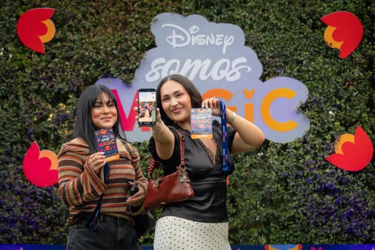 Isabella Morello Rodriguez and Guadalupe Espinoza gather with fellow influencers and content creators attend a Disney influencer event on Sunday, Sept. 27, 2026 in Anaheim, CA..