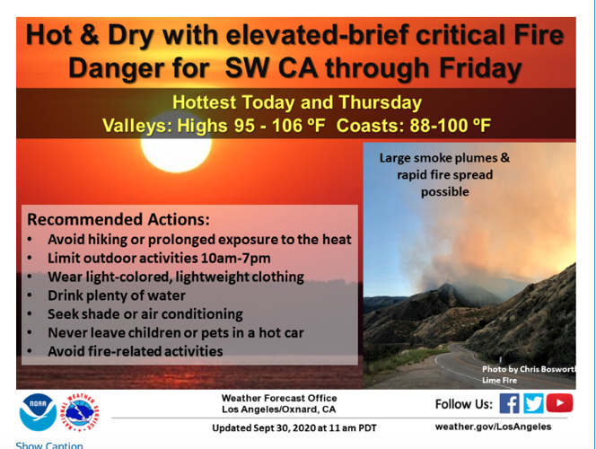 CRITICAL FIRE WEATHER WARNING FOR VENTURA COUNTY | Climate change ...
