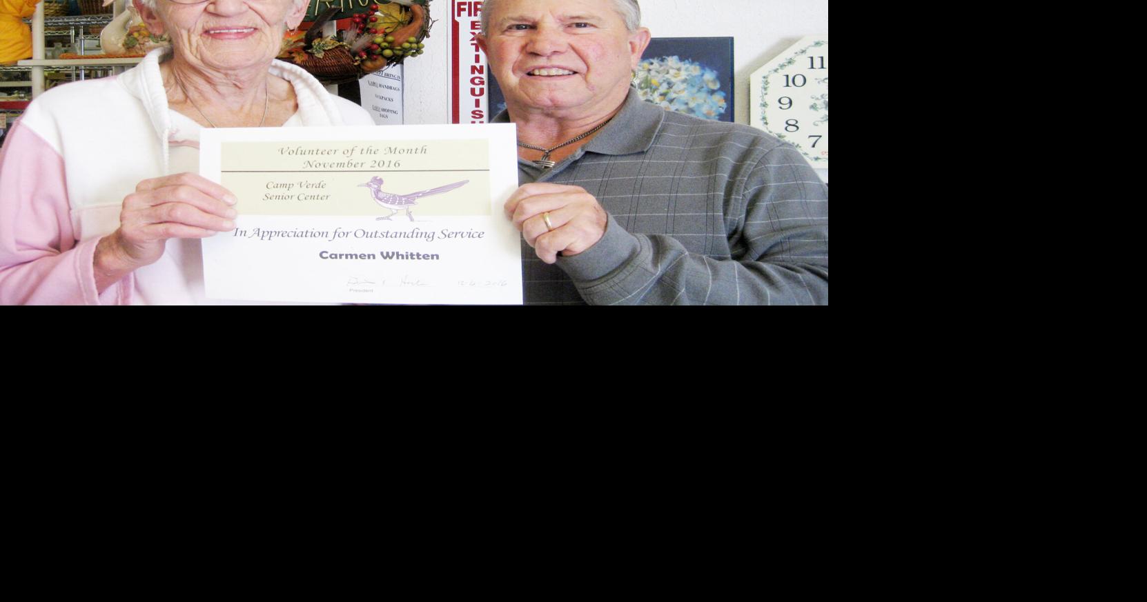 Dec. 2016 Camp Verde Senior Center Volunteer of the Month Features