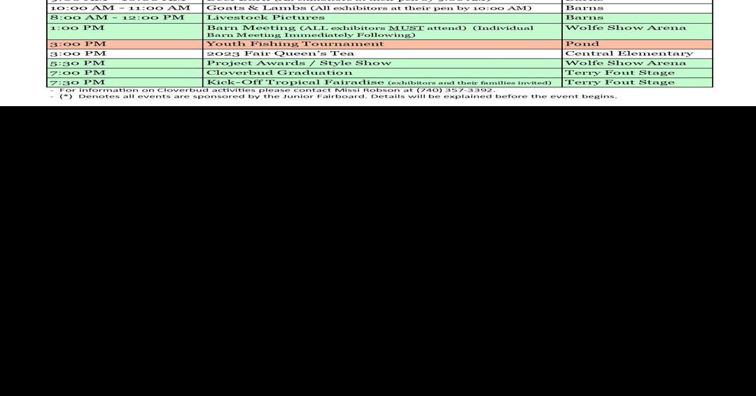Vinton Co. Jr. Fair Schedule News