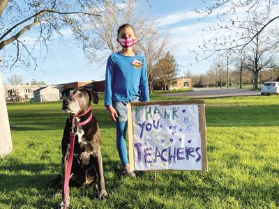 Evie Kent, and her dog Orbit