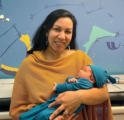 Sen. Kesha Ram Hinsdale with Mira.