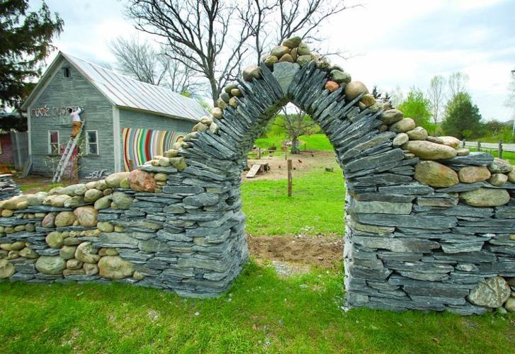 Stone archway built by Thea Alvin