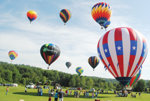 Launching hot air balloons at the festival