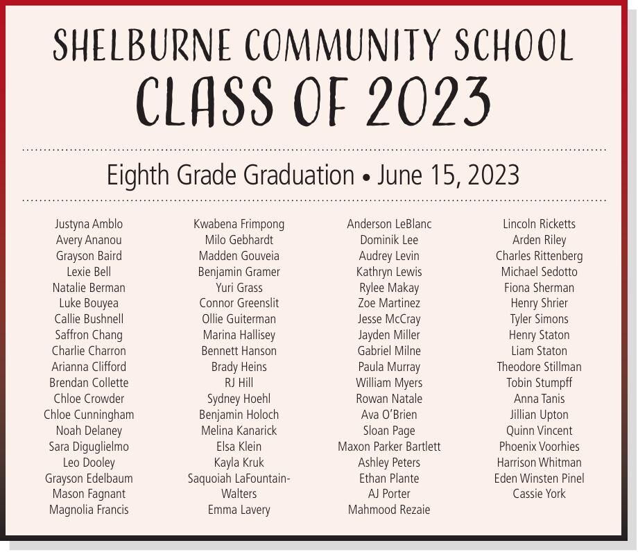 Shelburne Community School Class of 2023 | School News | vtcng.com