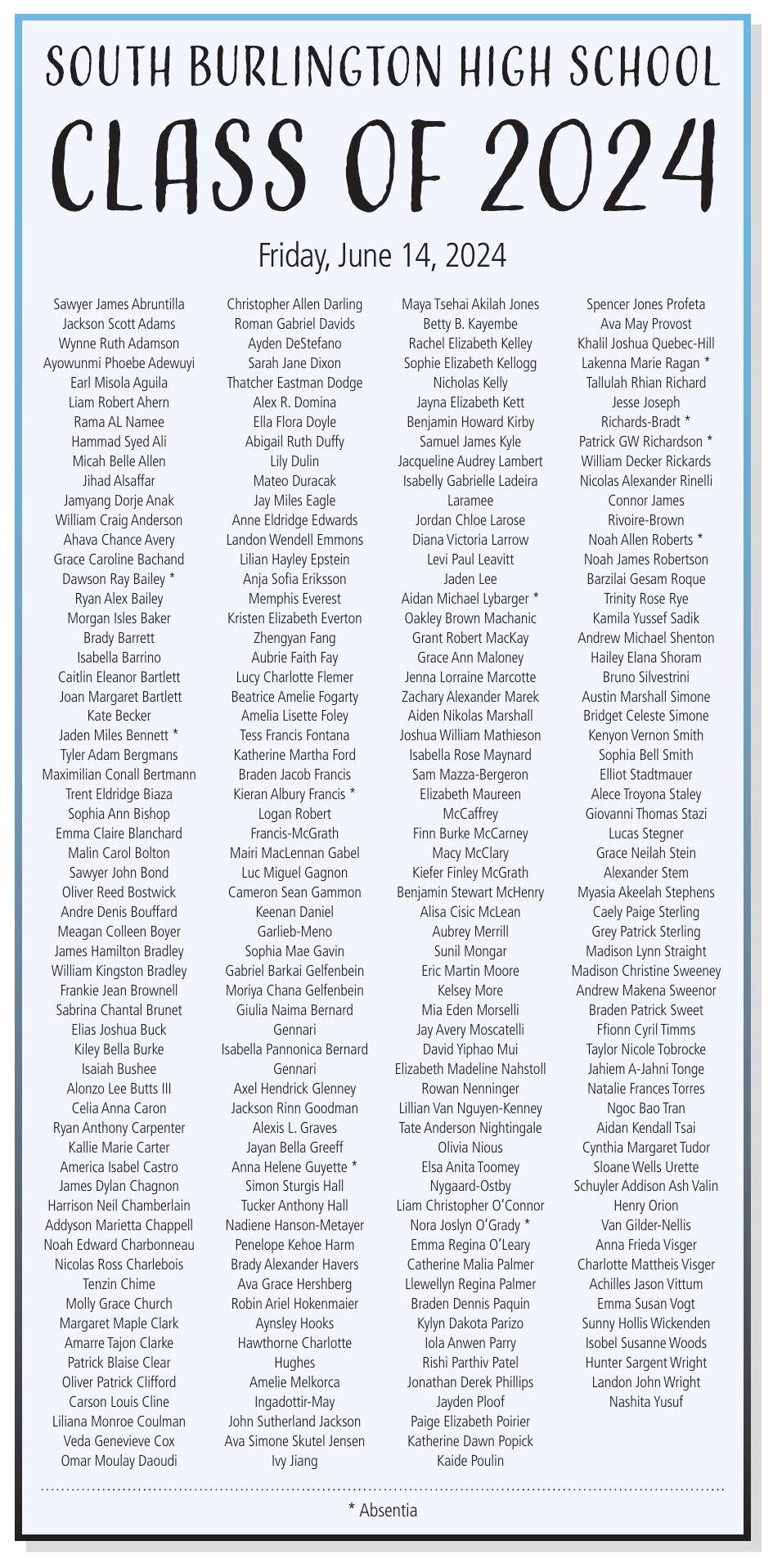 South Burlington High School Class of 2024 | | vtcng.com