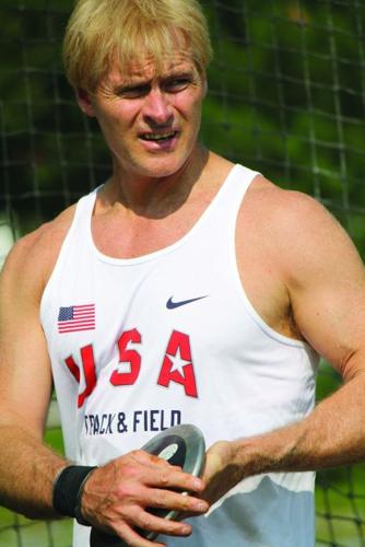 Ron McConnell prepares to throw the discus at a USA Track and Field meet Saturday at the University of Albany, where he won four gold medals.