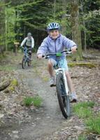 Learning to ride on one of Trapp Family Lodge's many biking trails.