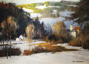 Vermont Fine Art Gallery hosts Nicholas' painting "Winter Dusk"