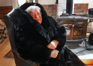Peter Miller in bear skin coat.