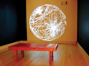 An untitled piece by Hasan Elahi offers a virtual map based on cell phone GPS signals.