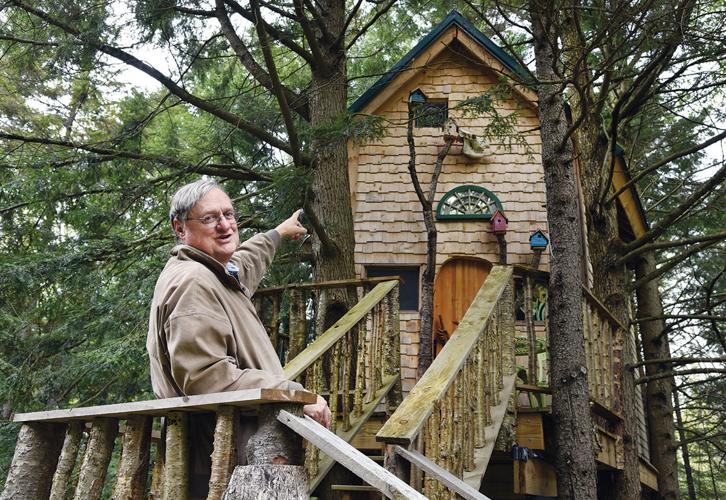 Dr. David Bisbee and treehouse