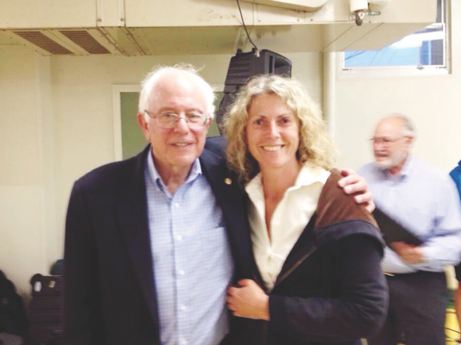 Sen. Bernie Sanders and Claudia Stauber