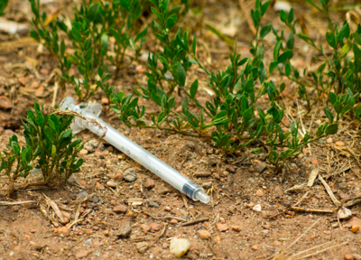 Syringe on the ground