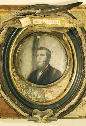 Captain Erev a piece of old frame and picture by mixed-media artist Lorraine Reynolds 