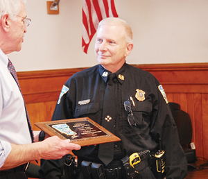 Stowe Police Chief Ken Kaplan honored for his many years of service to the town