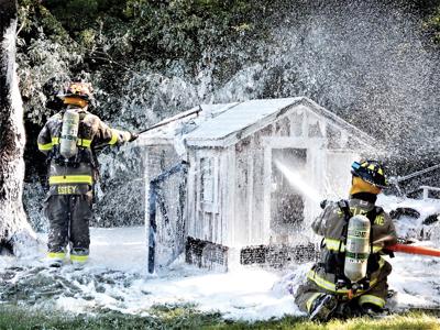 A tiny house, not giant firefighters