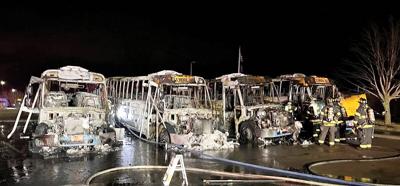 Exploding Bus Schools close after night electric school bus fire | Police, Fire And ...