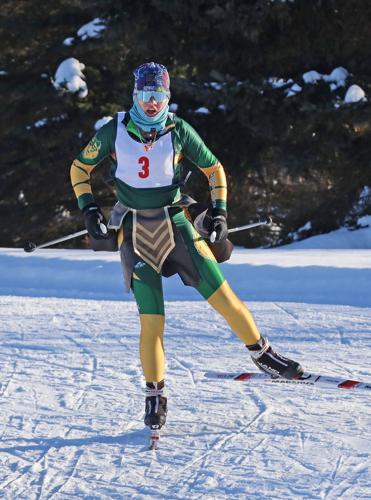 Nordic skiing coed tag-team race