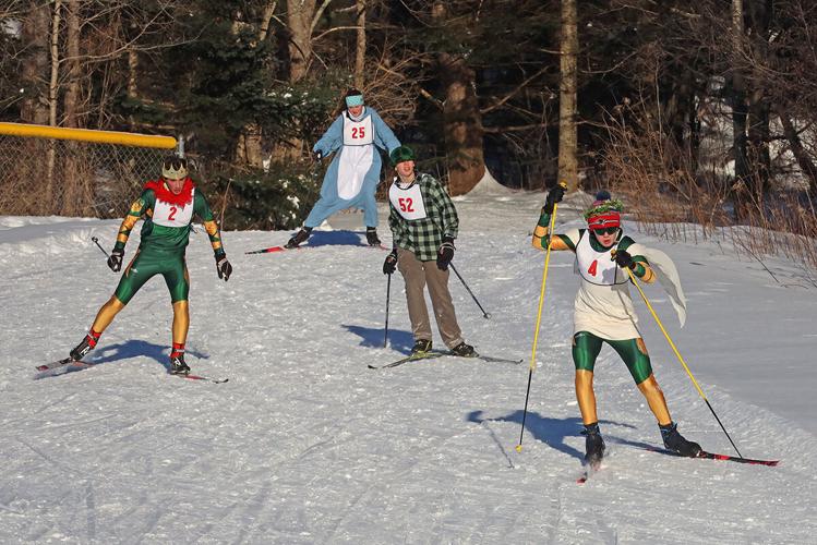 Nordic skiing coed tag-team race