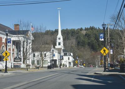 Empty Main Street in Stowe