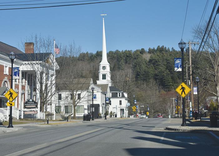Empty Main Street in Stowe