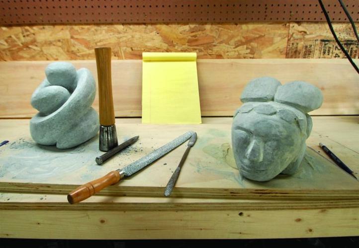 Sculpture in a resident's studio